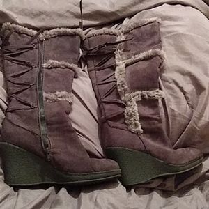 👢Route 66 Gorgeous wedge boots W/ Broke Zippers